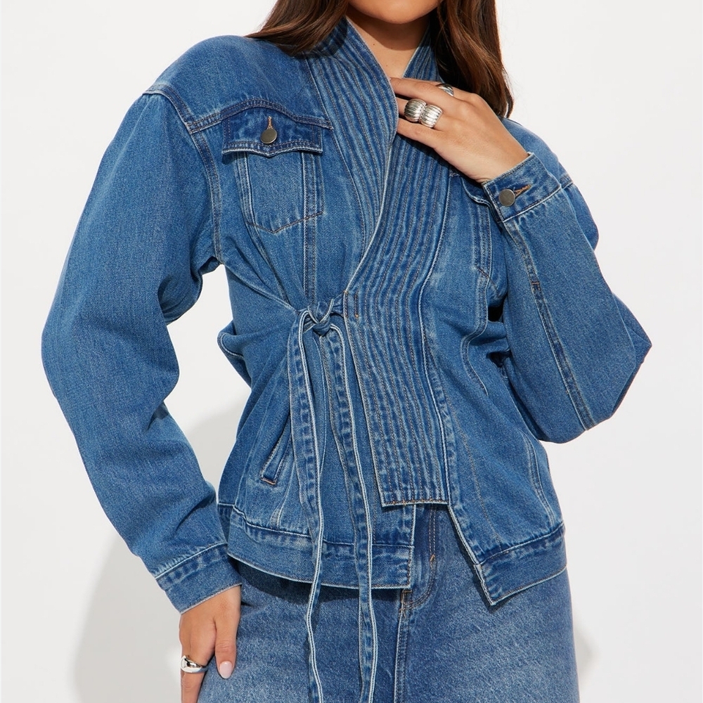 Denim Wrap Jacket - Blue